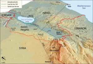topographic map of golan heights