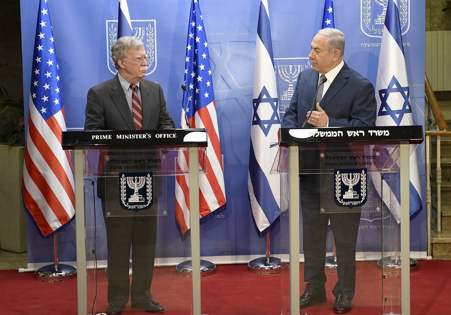 Visit of the U.S. National Security Advisor Ambassador John Bolton Jerusalem, Israel Sunday, August 19 – Wednesday, August 22 Statements and Meeting with Prime Minister Benjamin Netanyahu