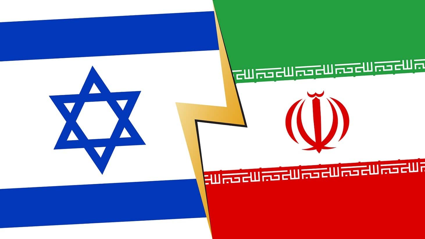 Israel Iran financial, diplomatic crisis concept. vector illustration.