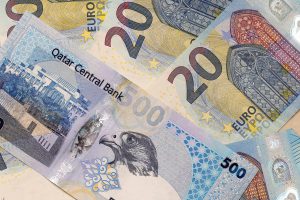 DOHA, QATAR - JULY 5, 2017: An attack on the value of the Qatar