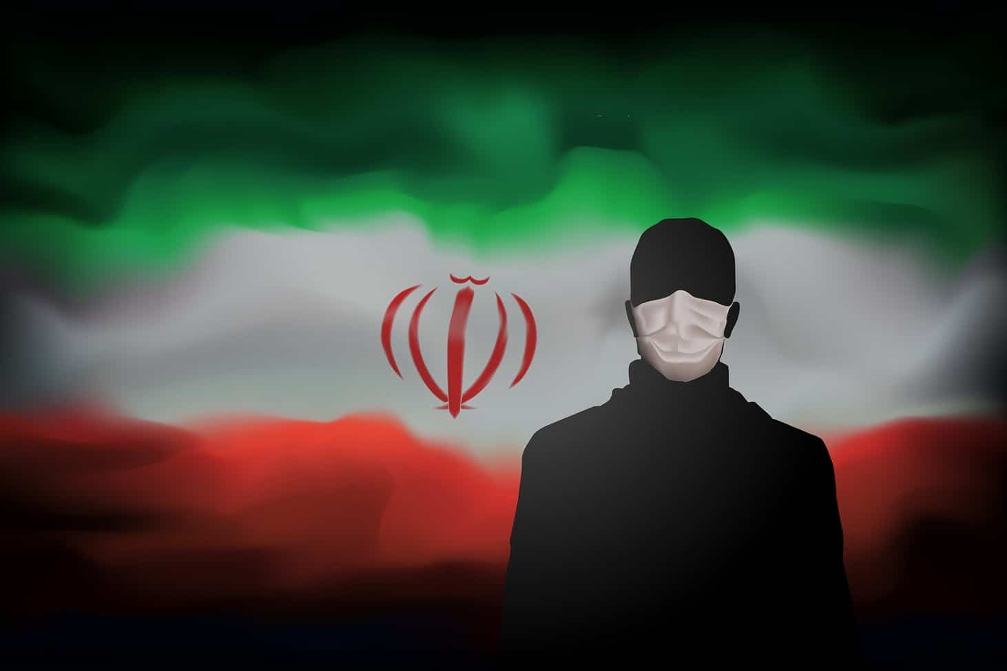 Covid-19 Coronavirus Epidemic In Iran. Silhouette Of Man In Medi