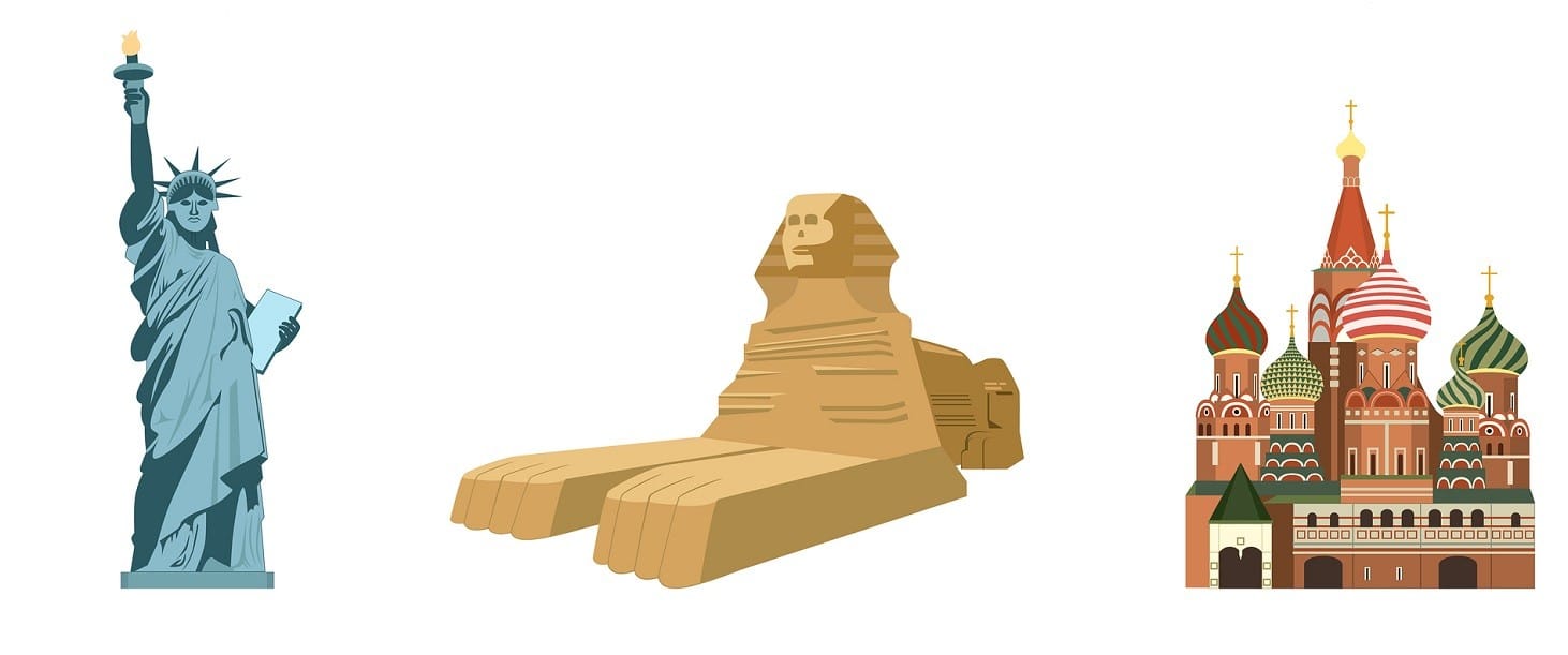 SPHINX KREMLIN STATUE OF LIBERTY