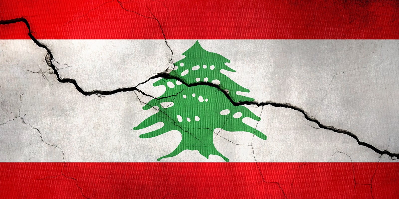 Lebanon flag broken illustration