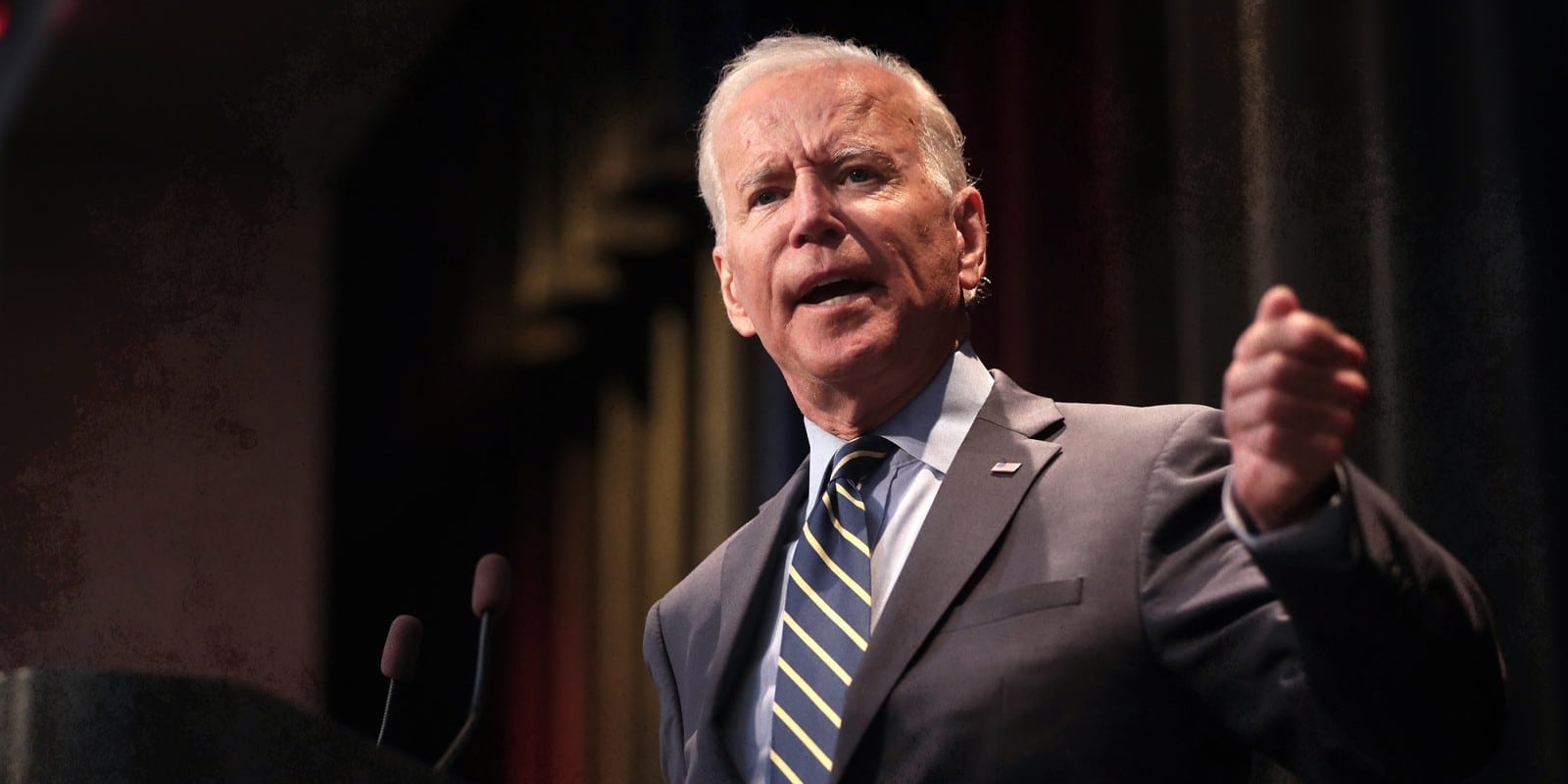 Former Vice President of the United States Joe Biden speaking with attendees at the 2019 Iowa Federation of Labor Convention hosted by the AFL-CIO at the Prairie Meadows Hotel in Altoona, Iowa.