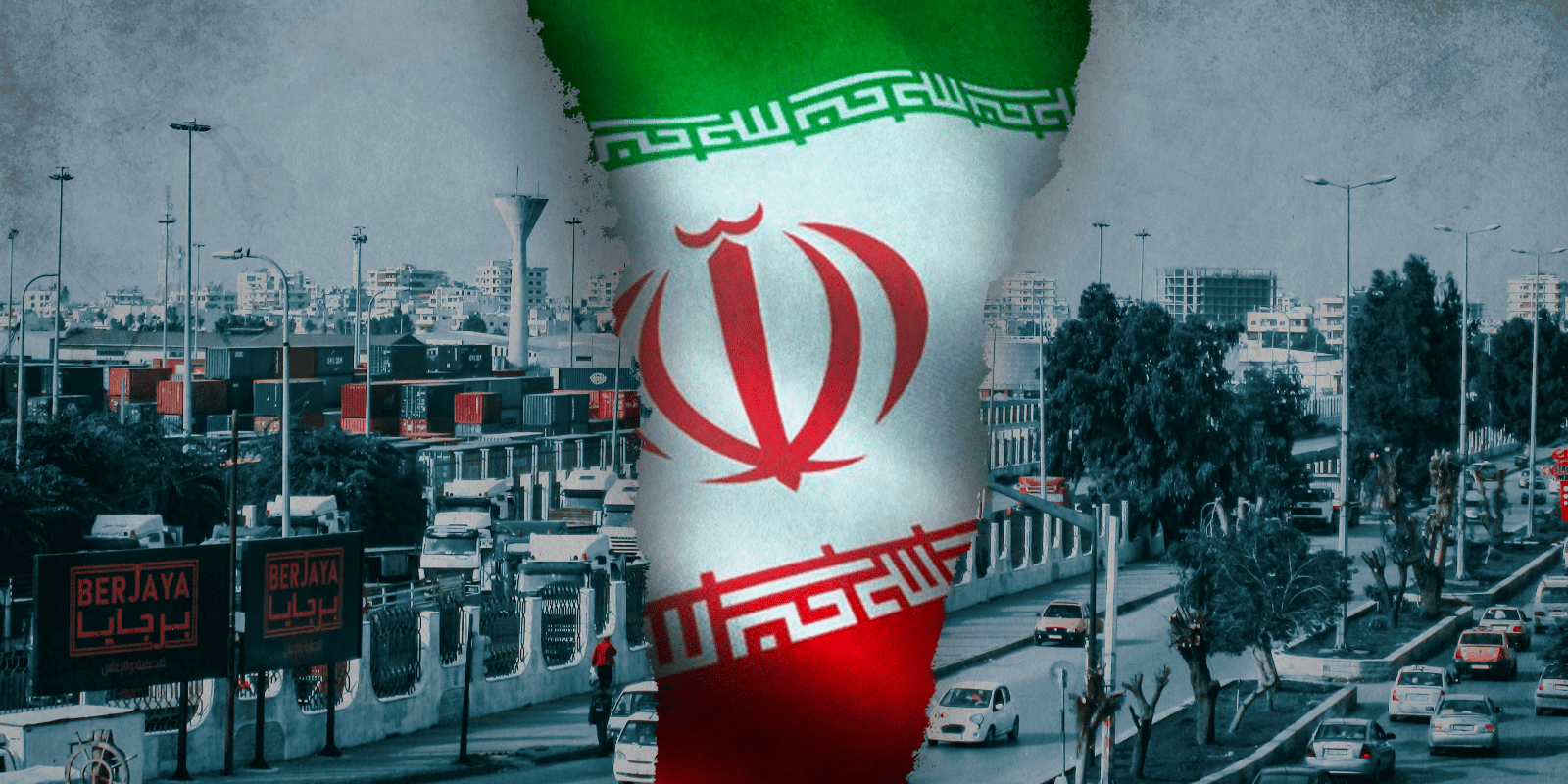 syria in the middle iran flag
