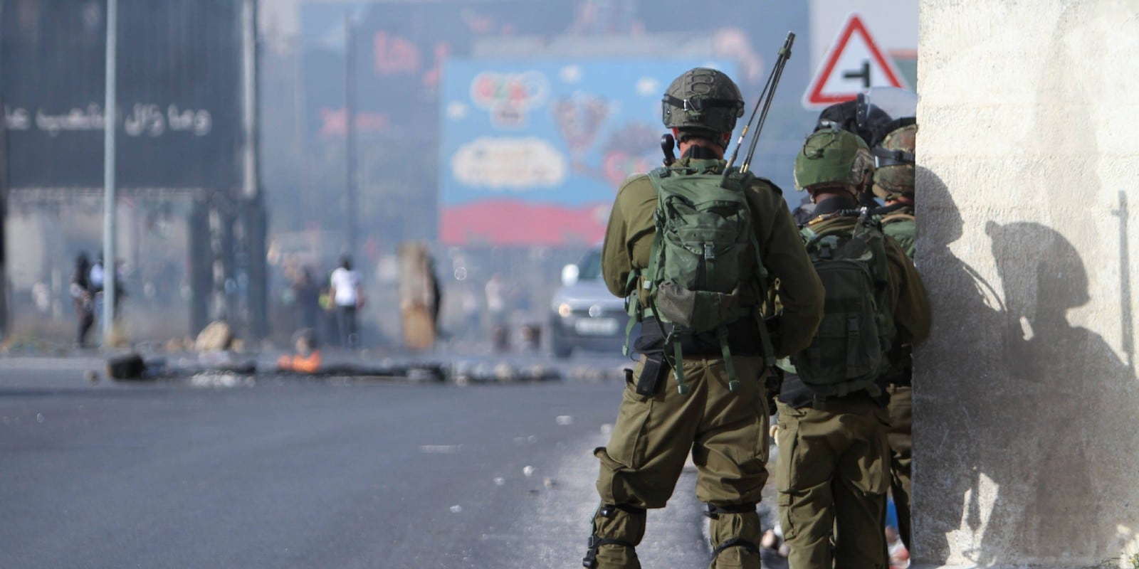 Israeli soldier in Nablus, West Bank.
