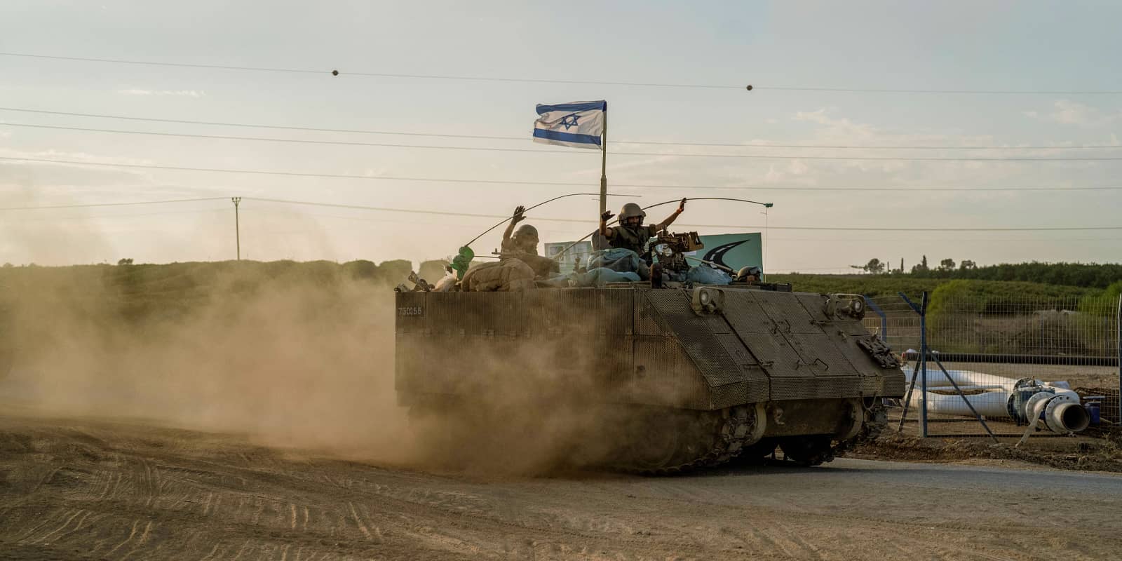 IDF Prepares Ground Invasion Near Gaza Border Israeli patroling not far from the Israeli-Gaza border, October 17, 2023.
