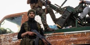 Syria After Assad Rule Rebel fighters are present on the Umayyad Square in Damascus
