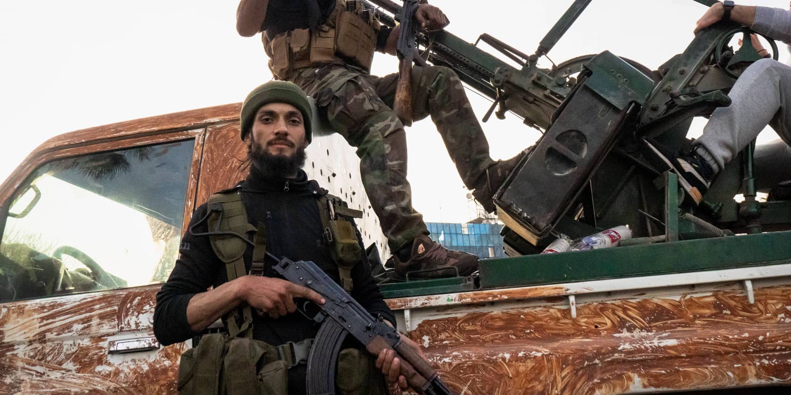 Syria After Assad Rule Rebel fighters are present on the Umayyad Square in Damascus